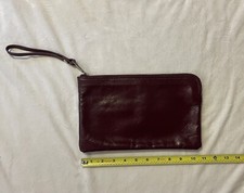 Vintage Genuine Leather Unisex Burgundy Clutch Bag Made In Italy
