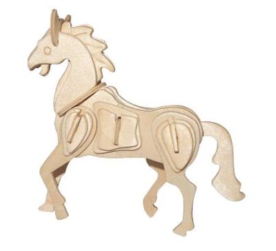 Pferd  3D Holzbausatz Säugetier Pony Reiten Wild Holzpuzzle Steckpuzzle Tier