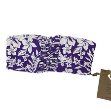 Stone Fox SwimINEZ Bikini Top Womans XS Kauai Purple Floral Bandeau