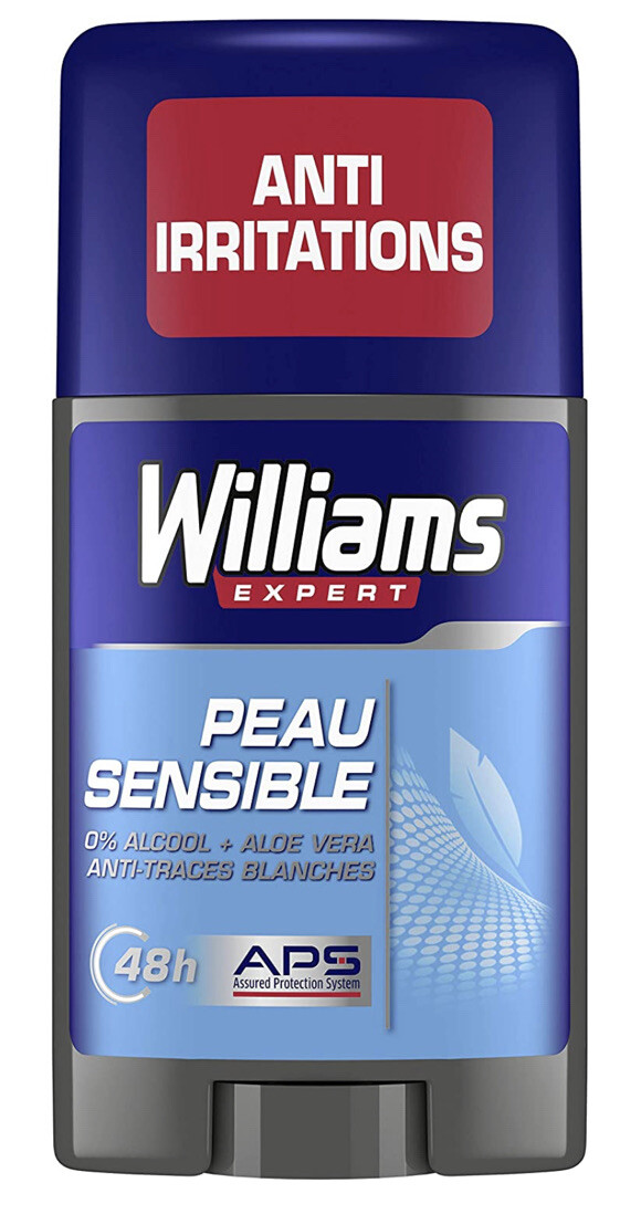 Lot De 3 Déodorants Stick Williams Pour Peau Sensible - 75 Ml Chacun, Neufs