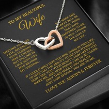 To My Beautiful Wife Necklace, Wife Gift from Husband, Wife Birthday Gift