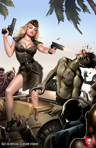 Keith Garvey Sexy WW2 Bombshell Zombie Killer - Picture 1 of 1