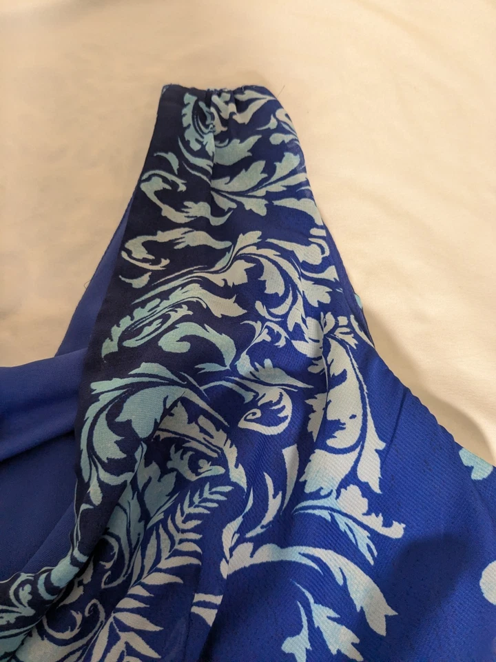 Rabbit Rabbit Rabbit Designs Women's Long Lovely Floral Flowy Blue Dress Size 14 - Image 3 of 4