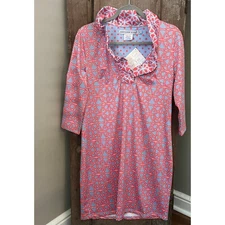 NWT Gretchen Scott Dress Ruffneck Periwinkle/Cora  Size Medium