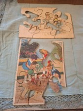 Partie de puzzle Ancien  Bois et papier non complet bourret et autre ...