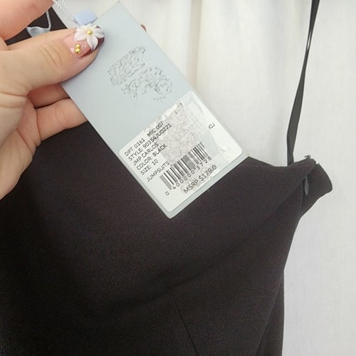 Antonio Melani Carlos One Shoulder Tie Waist Sleeveless Wide Leg Jumpsuit 10 NWT - Picture 9 of 11