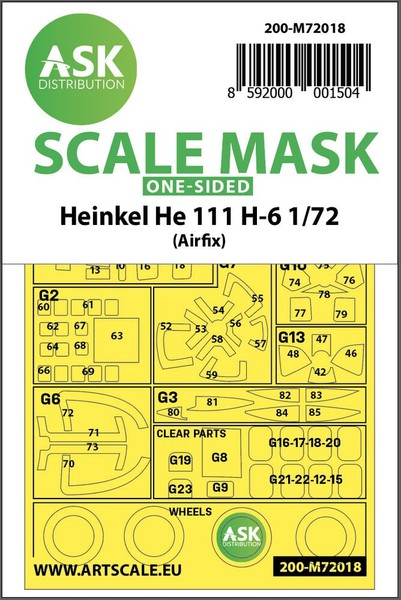 Art Scale Kit 200-M72018 - 1:72 Heinkel He 111 H-6 One-Sided For Airfix - Neu-image