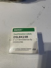 DATEIT Food Rotation Labels DSLBX23R 2"  3" Item/Date/Use By Dissolving.