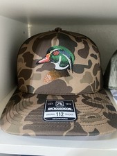 Richardson 112 Adjustable Trucker Hat Camouflage Duck Patch Hunting One Size