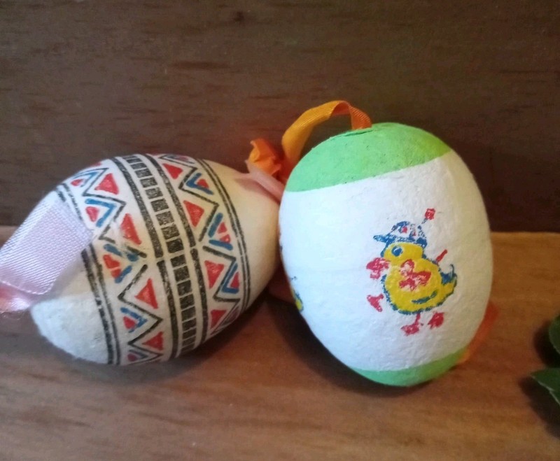Vintage Germany Spun Cotton Easter Egg Ornament Shackman Dapper Chick 