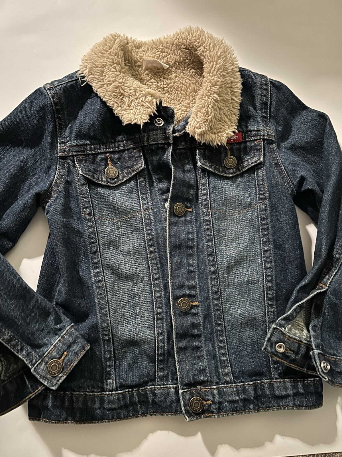 Wrangler Kids 4T Sherpa Collar Denim Jacket Blue Jean Jacket