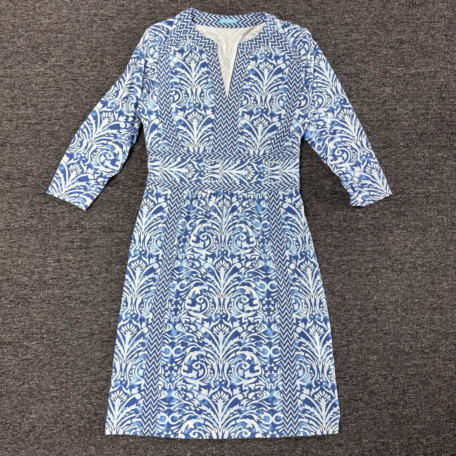 Women’s J.Mclaughlin Catalina Cloth Lola Abstract Blue Tropical Dress - Size S