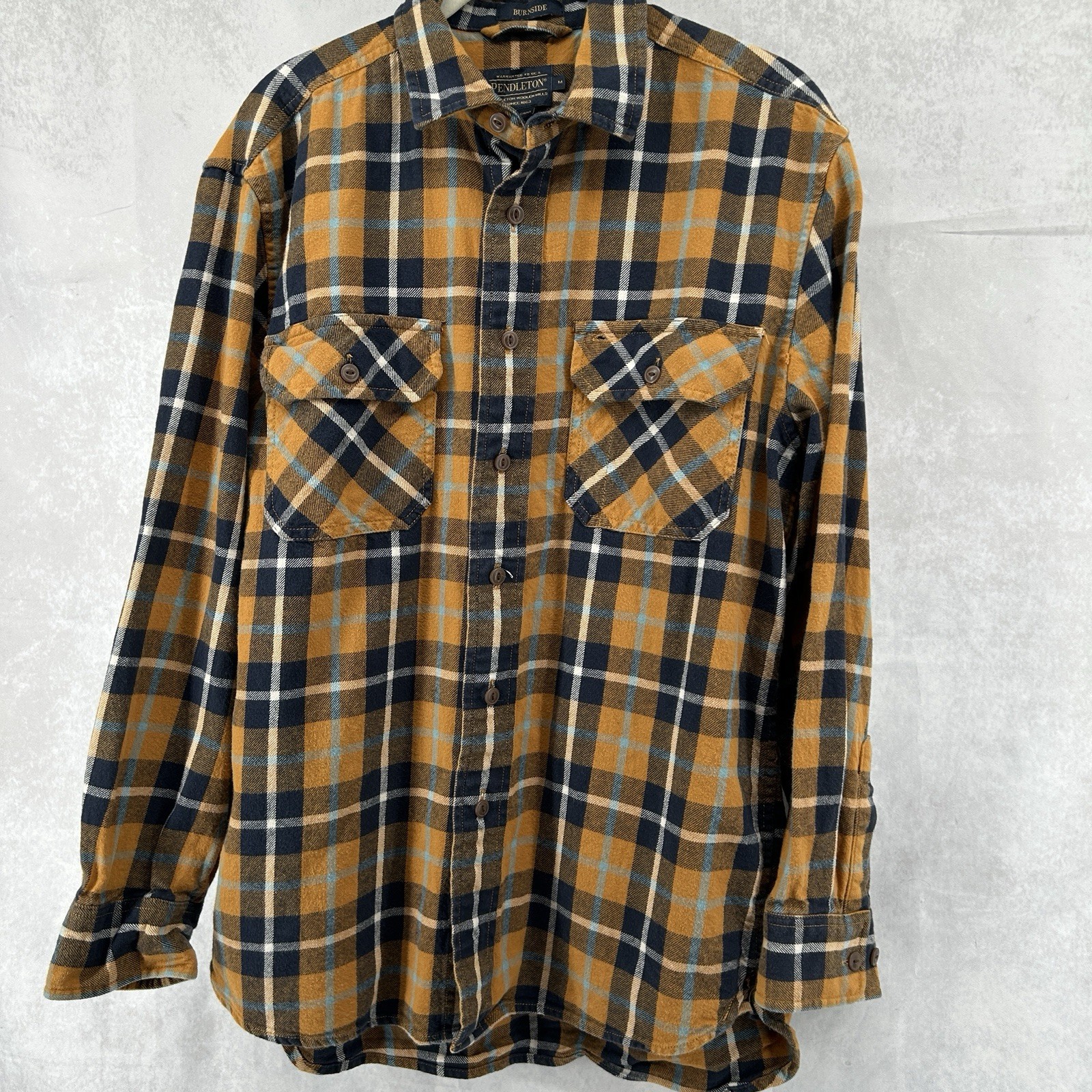 Pendleton Burnside Flannel Shirt Sz M Yellow Blac… - image 2