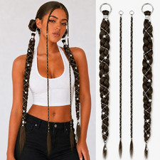 Braided Ponytail Extension Dark Brown Braid Hair Piece for Women