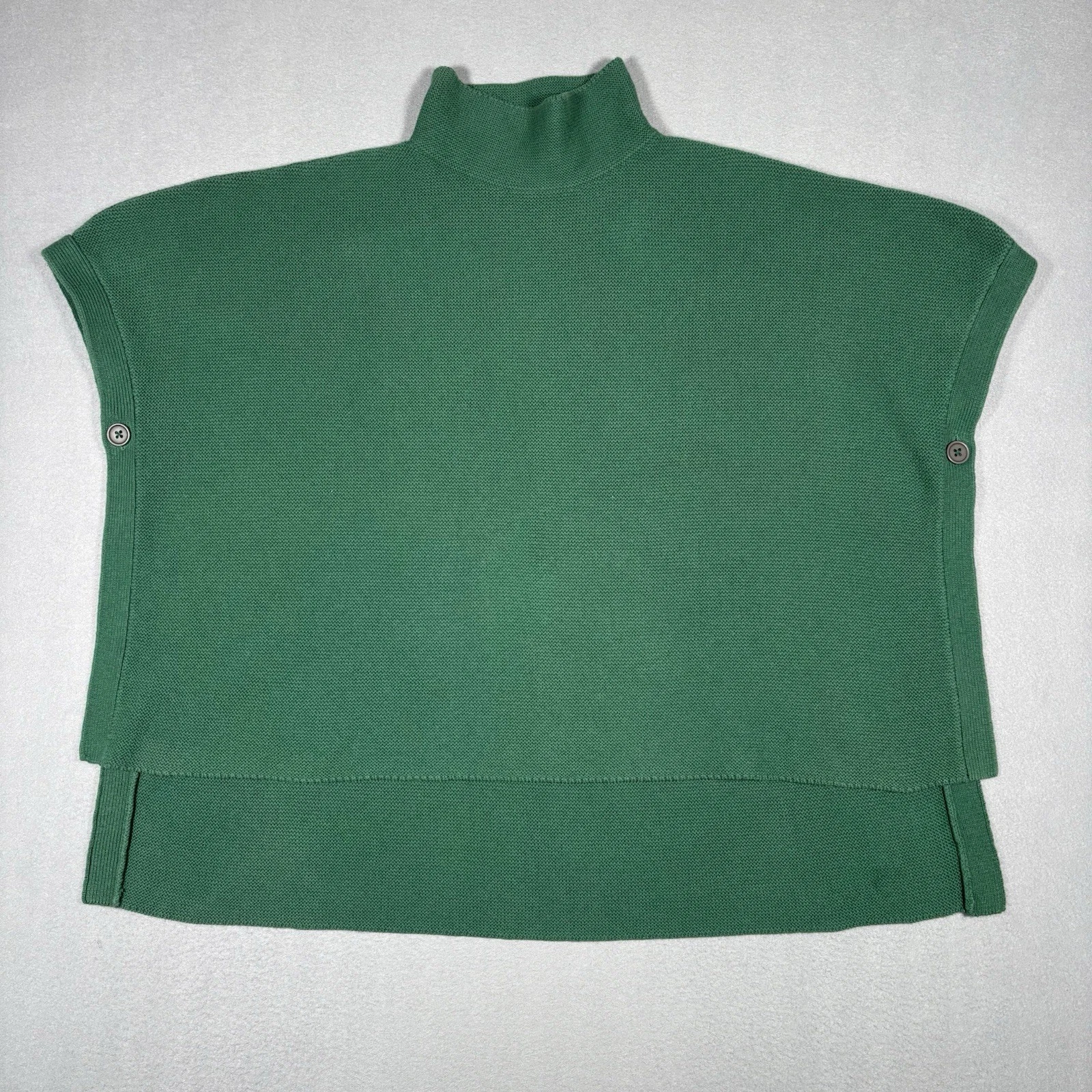 Elk The Label Poncho Womens One Size Green Wool Blend Knit Turtle Neck