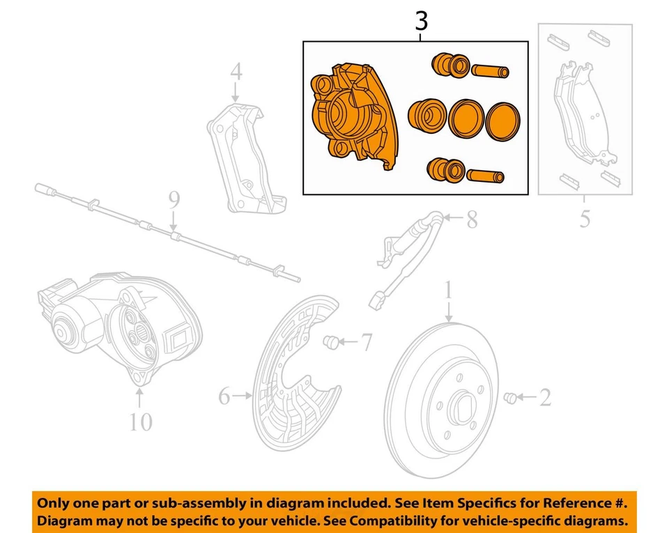 2022 - 2023 JEEP WAGONEER WS OEM LH LEFT REAR BRAKE CALIPER *50K MILES* - Image 3 of 4