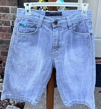 Vintage Y2K Streetwear Southpole Baggy Gray Denim Shorts Jorts Youth Size 12