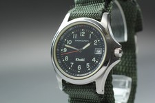 [Exc+5 ] Hamilton Khaki 8775 US Army Air Force Date 37 mm Quartz Men From JAPAN