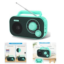 Large Dial Portable AM/FM Radio - Easy Tune for Seniors, Headphone Jack Included