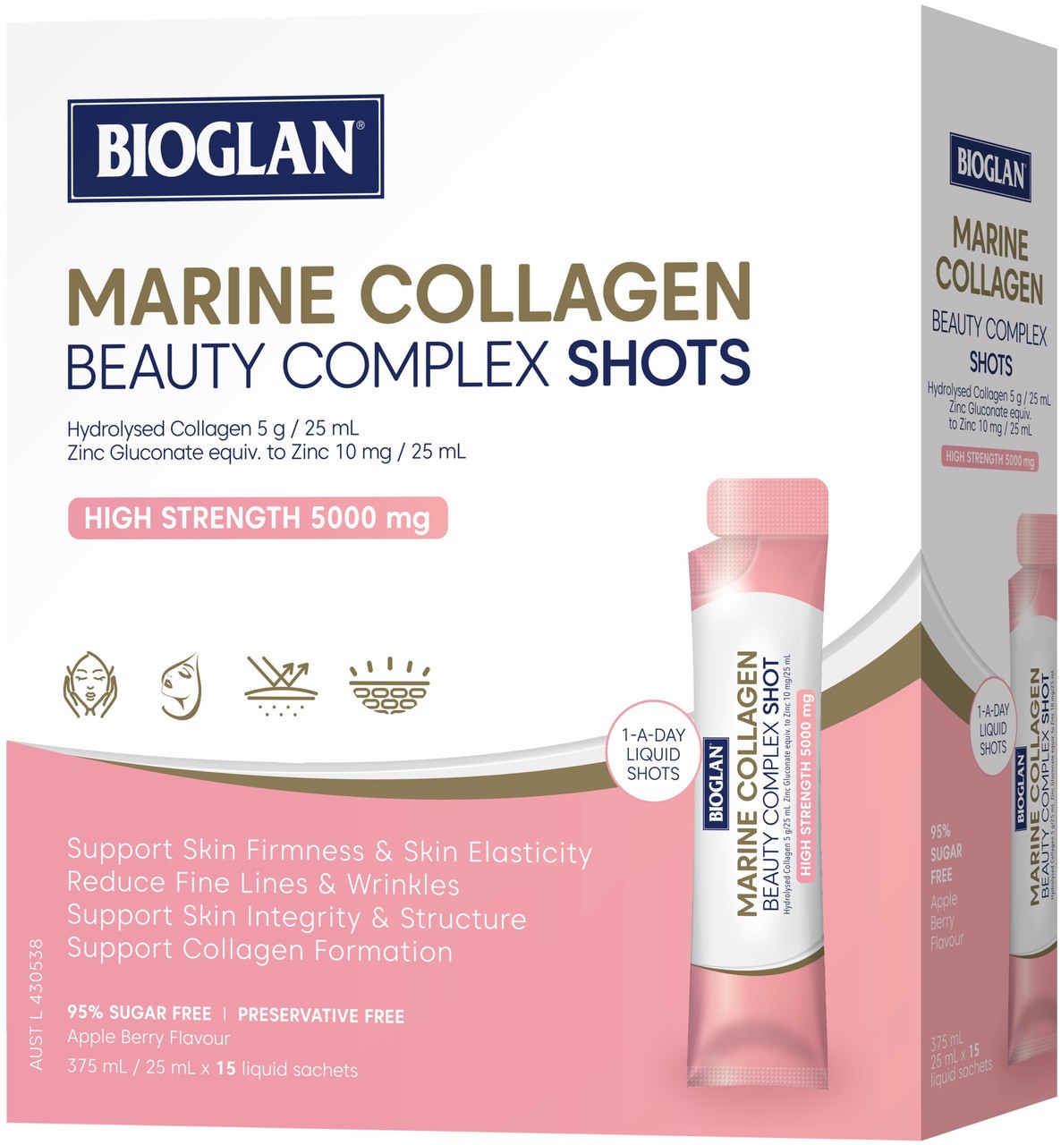 Bioglan Marine Collagen Beauty Complex 15 Shots x 3 Pack