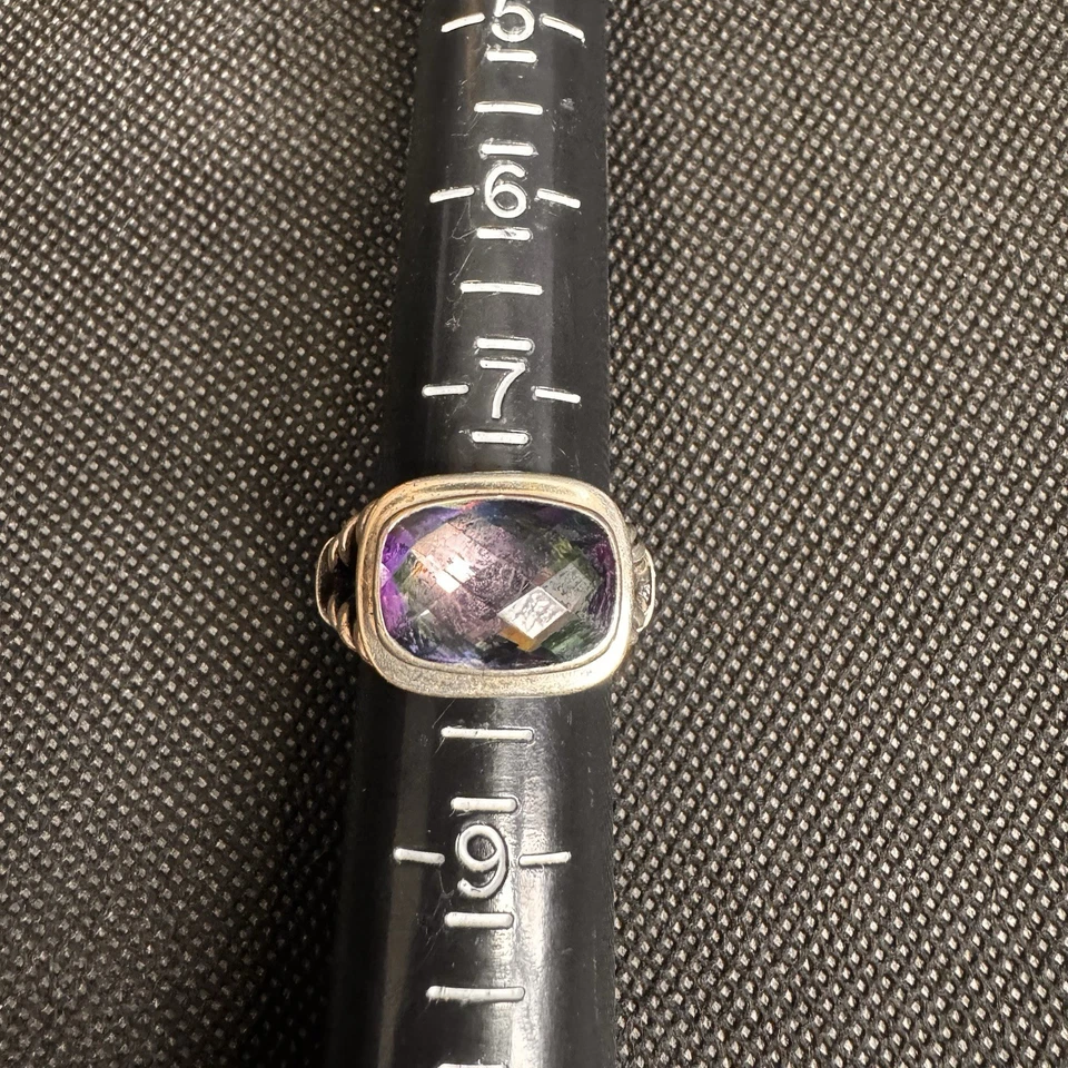 Navajo Sterling Mystic Topaz Ring - Size 8 - Handcrafted Southwestern Jewelry - image 3 of 4