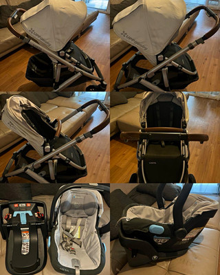 UPPAbaby VISTA Kombikinderwagen/Sportwagen mit MESA Babyschale grau/schwarz