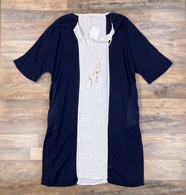 Sigrid Olsen Dress Womens Medium Blue Linen Blend Relaxed Beach NEW | eBay