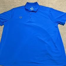 Walmart Employee Uniform Polo Shirt Mens 2XL Blue w/ Embroidered Spark Logo Nice