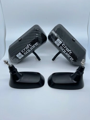 Craft Square carbon fiber style mirror drift track show fits DC2 DC5 RSX EG EK