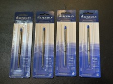 Waterman Paris Ballpoint Pen Refills Blue Fine Point OEM Ink Lot of 4 New Sealed