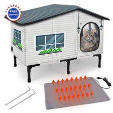 Weatherproof Heated Cat House for Outside Cats 20 x17 x16 GASUR Outdoor Winter