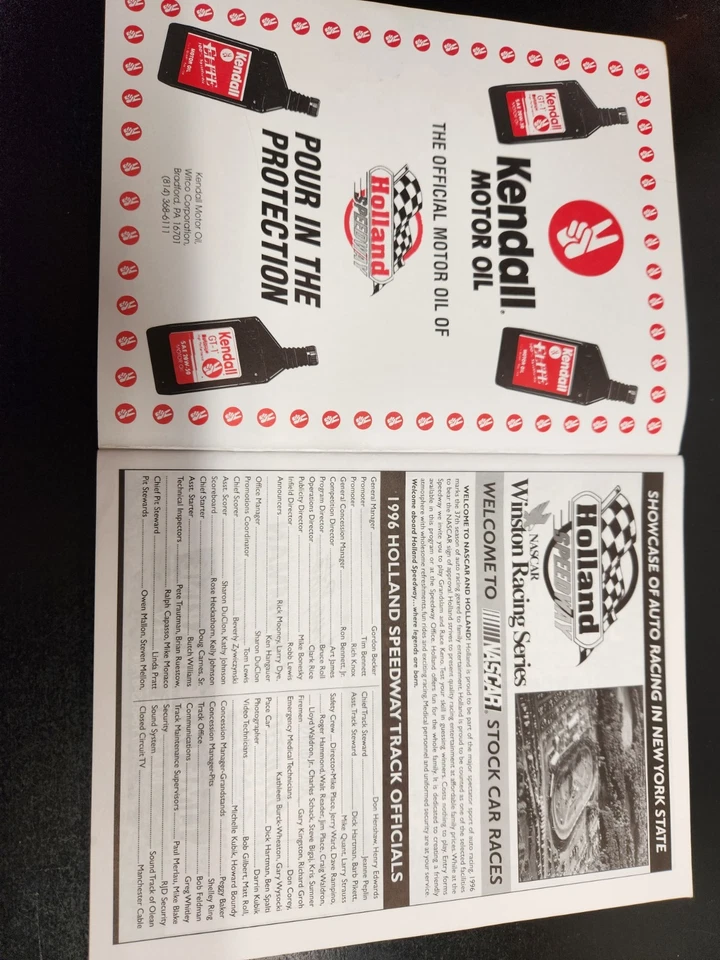 1996 Holland Speedway NASCAR Winston Racing Series Program - Image 3 of 4