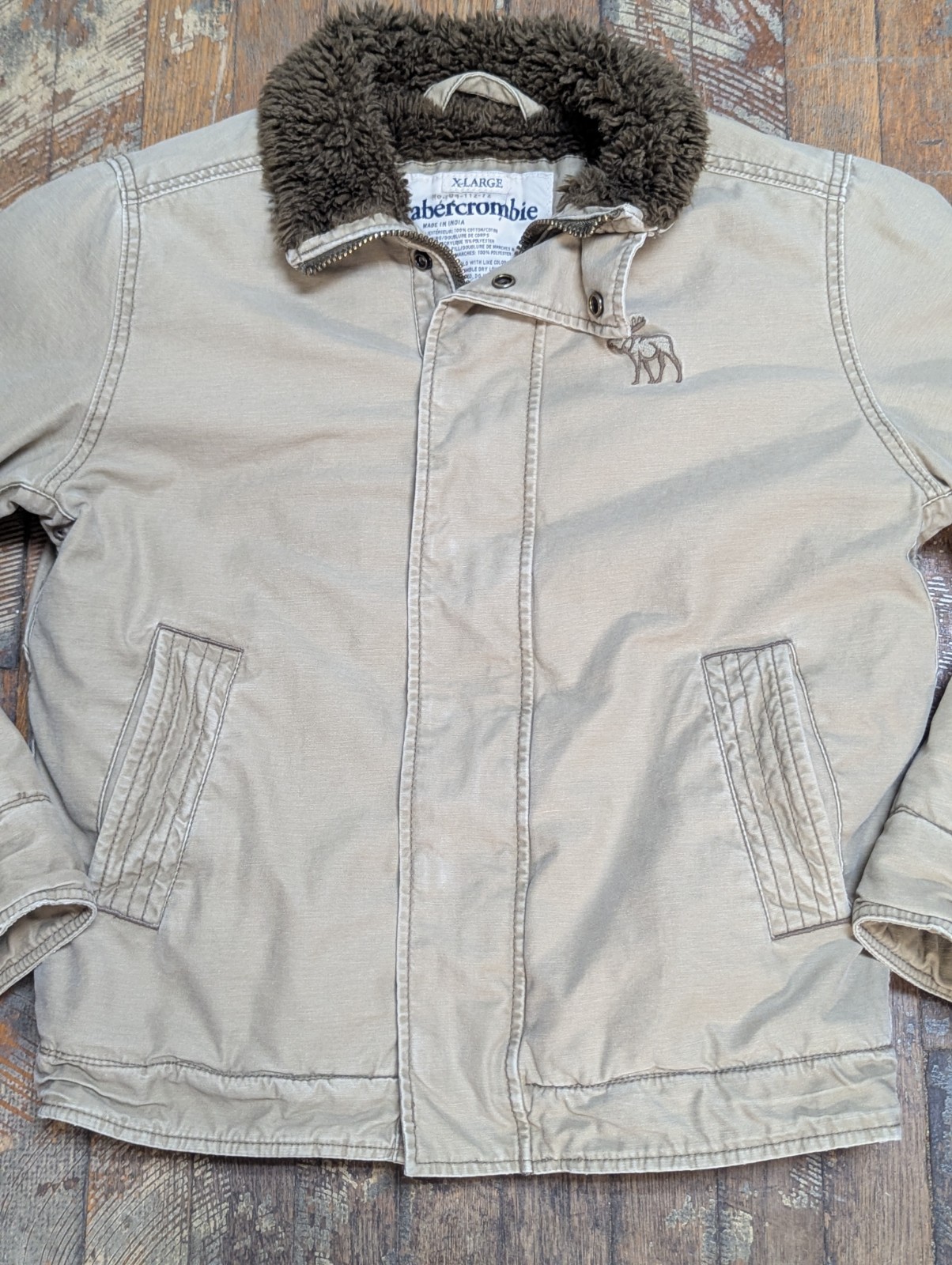 Vintage Y2K Abercrombie Fitch Adirondack Jacket Size XL Brown Faux Fur Coat