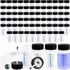 75 Pcs 2 Oz Paint Touch Up Bottles with Brush Applicator Child Safe Lids Touch U