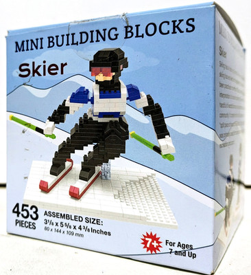 Mini Building Blocks - Skier - 453 Pieces - 3.18''x5.58''x4.38'' - New