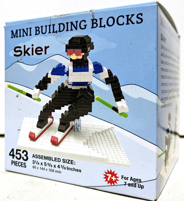 #ad Mini Building Blocks Skier 453 Pieces 3.18quot;x5.58quot;x4.38quot; New $18.00