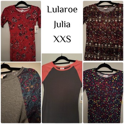 LulaRoe XXS Julia Dress Lot  5 Extra Extra Small Womens Bodycon Dress NWT 2XS