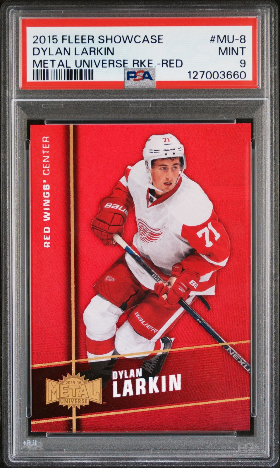 2015 FLEER SC METAL UNIVERSE ROOKIES RED #MU-8 DYLAN LARKIN 102/150 PSA 9