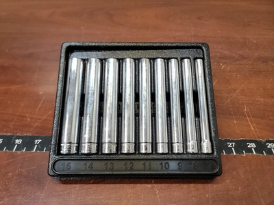 #ad Snap on Tools USA 9pc 1 4quot; Drive 6pt Metric EXTRA DEEP Socket Set 109STMML $249.99