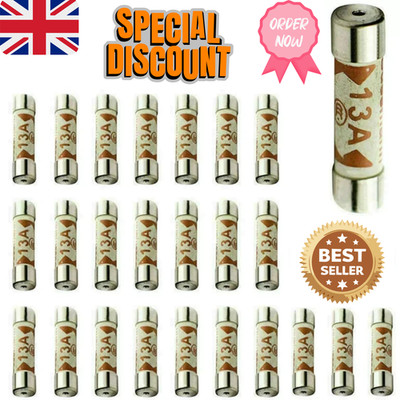 100x 13A Haussicherungen Stecker Top Haushaltsnetz 13Amp Kartuschensicherung UK
