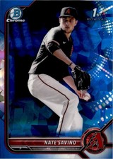 Nate Savino 2022 Bowman Draft Chrome Sapphire RC #BDC-163 Arizona Diamondbacks