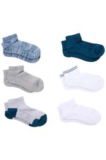 Copper Life 6-pack Bamboo Compression Ankle Socks Coastal Sea