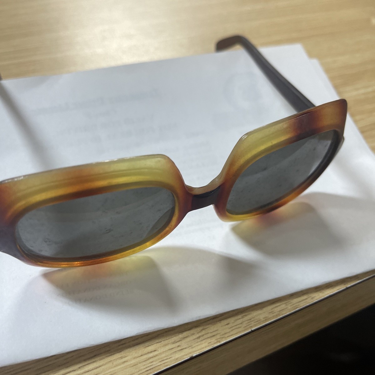 Vintage Sunglasses Frame Bug-Eye Amber Women MCM