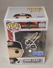 John Cena WWE Signed WrestleMania 41 Funko Pop #186 Figurine Fanatics Authentic 