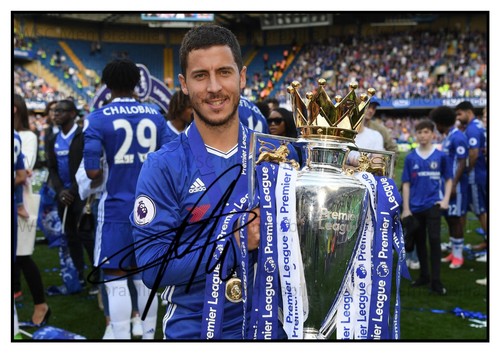 12518. Eden Hazard Signed Pictures (A4 Prints) Chelsea Real Madrid Belgium Lille