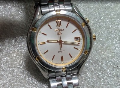 RARE VINTAGE SEIKO SPIRIT AGS KINETIC 5M22-6B90 KISTAINLESS STEEL 