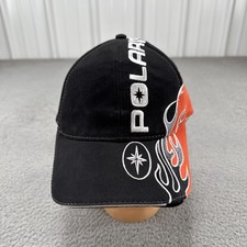 Vintage Pure Polaris Racing Orange Black Adjustable Cap Motorsports Flames