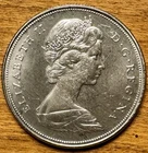 1968 Canadian Voyager Dollar Coin - Small Island, Extra Waterline Variety
