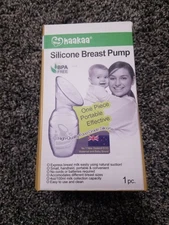 Haakaa Manual Breast Pump for Breastfeeding, Silicone, Clear 4Oz/100Ml