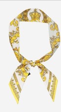 Versace White And  Gold Baroque Silk Neckerchief. RRP£200